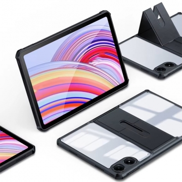 Чохол-накладка XUNDD (серія Beetle) для планшета Xiaomi Poco Pad / Xiaomi Redmi Pad Pro, задня панель з пластика (акрил), рама з термополіуретана, захист кутів смартфона «повітряними подушками», накладка для захисту блока камер, накладка на кнопки живлення та регулювання гучності, розкладна підставка для перегляду відео (фіксується магнітами), Київ, Киев