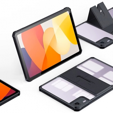 Чохол-накладка XUNDD (серія Beetle) для планшета Xiaomi Redmi Pad Pad SE, Xiaomi Redmi Pad Pad SE 8.7 4G, задня панель з пластика (акрил), рама з термополіуретана, захист кутів смартфона «повітряними подушками», накладка для захисту блока камер, накладка на кнопки живлення та регулювання гучності, розкладна підставка для перегляду відео (фіксується магнітами), Київ, Киев