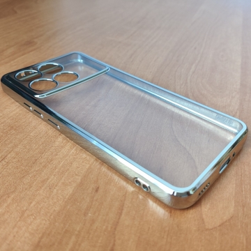Чохол-накладка з кольоровим покриттям для Xiaomi Poco F6 Pro / Xiaomi Redmi K70 / Xiaomi Redmi K70 Pro, прозорий термополіуретан, виділені кольором рама і блок камер, додатковий захист кутів смартфона «повітряними подушками», накладка на кнопки регулювання гучності, Київ, Киев