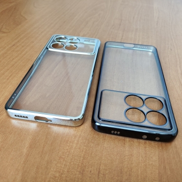 Чохол-накладка з кольоровим покриттям для Xiaomi Poco X6 Pro / Xiaomi Redmi K70E, прозорий термополіуретан, виділені кольором рама і блок камер, додатковий захист кутів смартфона «повітряними подушками», накладка на кнопки регулювання гучності, Київ, Киев