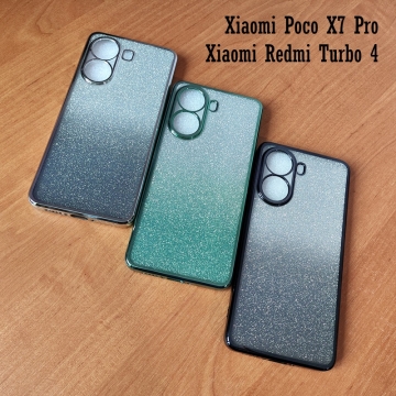 Чохол-накладка з кольоровим покриттям для Xiaomi Poco X7 Pro / Xiaomi Redmi Turbo 4 Чохол-накладка з кольоровим покриттям для смартфона Xiaomi Poco X7 Pro / Xiaomi Redmi Turbo 4, прозорий термополіуретан, виділені кольором рама і блок камер, знімна підкладка для зміни кольору задньої панелі, додатковий захист кутів смартфона «повітряними подушками», накладка на кнопки регулювання гучності, Київ, Киев
