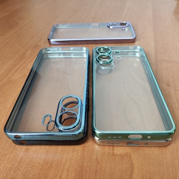 Чохол-накладка з кольоровим покриттям для Xiaomi Redmi 13C / Xiaomi Poco C65, прозорий термополіуретан, виділені кольором рама і блок камер, додатковий захист кутів смартфона «повітряними подушками», накладка на кнопки регулювання гучності, Київ, Киев