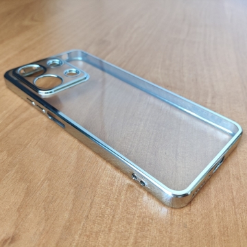 Чохол-накладка з кольоровим покриттям для Xiaomi Redmi Note 13 4G, прозорий термополіуретан, виділені кольором рама і блок камер, додатковий захист кутів смартфона «повітряними подушками», накладка на кнопки регулювання гучності, Київ, Киев