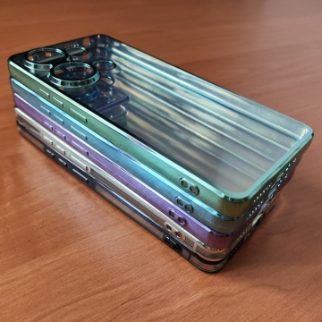 Чохол-накладка з кольоровим покриттям для Xiaomi Redmi Note 13 Pro 4G / Xiaomi Poco M6 Pro, прозорий термополіуретан, виділені кольором рама і блок камер, додатковий захист кутів смартфона «повітряними подушками», накладка на кнопки регулювання гучності, Київ, Киев