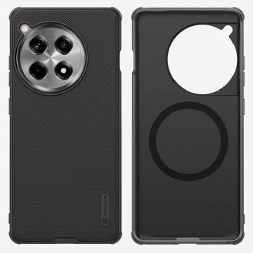 Чохол-накладка з вбудованим магнітом Nillkin Super Frosted Shield Pro Magnetic для смартфона OnePlus 12R / OnePlus Ace 3, MagSafe, задня панель з полікарбоната, рама з термополіуретана, захист кутів смартфона «повітряними подушками», накладки на кнопки живлення й регулювання гучності, вбудоване магнітне кільце з 36-х неодимових магнітів N52, подвійний отвір для кріплення ремінця, Київ, Киев