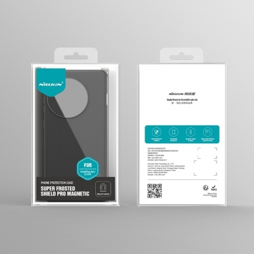 Чохол-накладка з вбудованим магнітом Nillkin Super Frosted Shield Pro Magnetic для смартфона OnePlus 12R / OnePlus Ace 3, MagSafe, задня панель з полікарбоната, рама з термополіуретана, захист кутів смартфона «повітряними подушками», накладки на кнопки живлення й регулювання гучності, вбудоване магнітне кільце з 36-х неодимових магнітів N52, подвійний отвір для кріплення ремінця, Київ, Киев