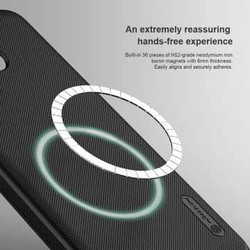 Чохол-накладка з вбудованим магнітом Nillkin Super Frosted Shield Pro Magnetic для смартфона Xiaomi Poco F6 / Xiaomi Redmi Turbo 3, MagSafe, задня панель з полікарбоната, рама з термополіуретана, захист кутів смартфона «повітряними подушками», накладки на кнопки живлення й регулювання гучності, вбудоване магнітне кільце з 36-х неодимових магнітів N52, подвійний отвір для кріплення ремінця, Київ, Киев