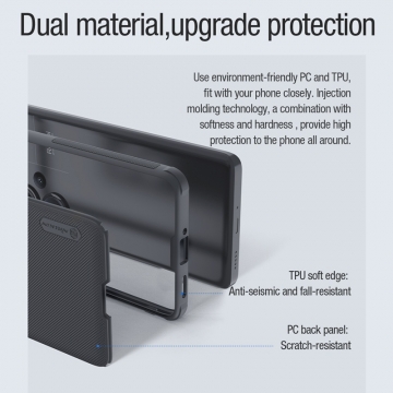 Чохол-накладка з вбудованим магнітом Nillkin Super Frosted Shield Pro Magnetic для смартфона Xiaomi Redmi Note 13 Pro+, MagSafe, задня панель з полікарбоната, рама з термополіуретана, захист кутів смартфона «повітряними подушками», накладки на кнопки живлення й регулювання гучності, вбудоване магнітне кільце з 36-х неодимових магнітів N52, подвійний отвір для кріплення ремінця, Київ, Киев