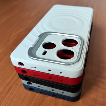 Чохол-накладка з відкидною підставкою для Xiaomi Redmi Note 14 5G, термополіуретан із м'якою підкладкою (флок), алюміній, текстура у вигляді концентричних кіл, відкидна алюмінієва рама блоку камер, підставка для перегляду відео, накладки на кнопки живлення та регулювання гучності, подвійний отвір для кріплення ремінця, Київ, Киев