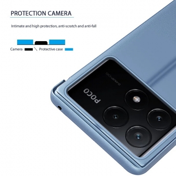 Зеркальный чехол-книжка-подставка Mirror Case для смартфона Xiaomi Poco X6 Pro / Xiaomi Redmi K70E, противоударный чехол, пластик + полиуретан, Clear View Standing Cover, Kview Magic Mirror, возможность трансформации чехла в подставку для просмотра видео, чёрный, синий, фиолетовый, золотой, розовый, серебряный, Киев, Київ