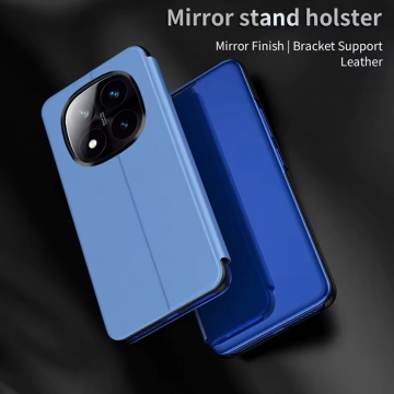 Зеркальный чехол-книжка-подставка Mirror Case для смартфона Xiaomi Redmi Note 14 Pro 5G / Xiaomi Poco X7, противоударный чехол, пластик + полиуретан, смарт-чехол (при открытии чехла экран включается), Kview Magic Mirror, возможность трансформации чехла в подставку для просмотра видео, чёрный, синий, фиолетовый, золотой, розовый, Киев, Київ