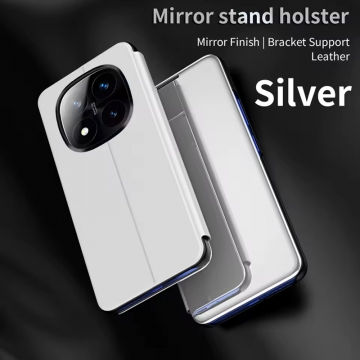 Зеркальный чехол-книжка-подставка Mirror Case для смартфона Xiaomi Redmi Note 14 Pro 5G / Xiaomi Poco X7, противоударный чехол, пластик + полиуретан, смарт-чехол (при открытии чехла экран включается), Kview Magic Mirror, возможность трансформации чехла в подставку для просмотра видео, чёрный, синий, фиолетовый, золотой, розовый, Киев, Київ