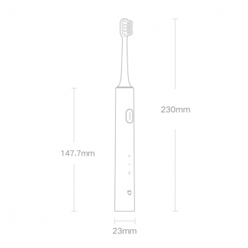 Електрична зубна щітка Xiaomi Mijia Sonic Electric Toothbrush T200, модель MES606, насадка DuPont, мотор на магнітній підвісці: 31000 коливань щетинок за хвилину, два режими чищення, вологозахист IPX7, час повної зарядки 2 години, одного заряда вистачає до 25 днів, USB Type- C, світлова індикація режимів роботи та зарядки, блакитний, рожевий, Київ, Киев