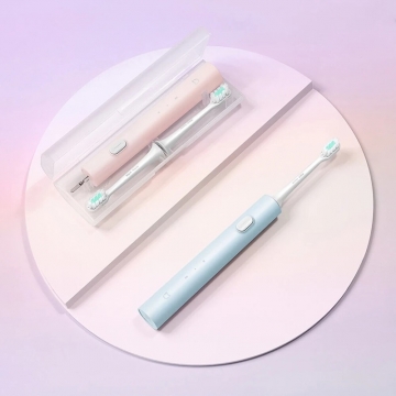 Електрична зубна щітка Xiaomi Mijia Sonic Electric Toothbrush T200C, модель MES606, насадка DuPont, мотор на магнітній підвісці: 31000 коливань щетинок за хвилину, два режими чищення, вологозахист IPX7, час повної зарядки 2 години, одного заряда вистачає до 25 днів, USB Type- C, світлова індикація режимів роботи та зарядки, тревел-кейс, контейнер для зберігання, блакитний, рожевий, Київ, Киев