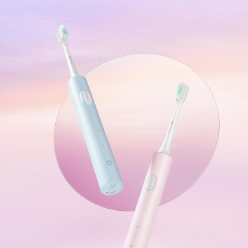 Електрична зубна щітка Xiaomi Mijia Sonic Electric Toothbrush T200C, модель MES606, насадка DuPont, мотор на магнітній підвісці: 31000 коливань щетинок за хвилину, два режими чищення, вологозахист IPX7, час повної зарядки 2 години, одного заряда вистачає до 25 днів, USB Type- C, світлова індикація режимів роботи та зарядки, тревел-кейс, контейнер для зберігання, блакитний, рожевий, Київ, Киев