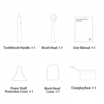 Електрична зубна щітка Xiaomi Mijia Sonic Electric Toothbrush T301, MES605, змінні чистячі насадки зі щетинками від компанії DuPont, мотор на магнітній підвісці: 31000 коливань щетинок за хвилину, 2 режими чищення, щітка запам'ятовує останній режим, рівень шуму 55 дБ, індукційнна зарядка від док-станції з USB-роз'ємом, час повної зарядки 4 години, одного заряда вистачає до 50 днів, вологозахист IPX8, світлова індикація режимів роботи та зарядки,Київ, Киев