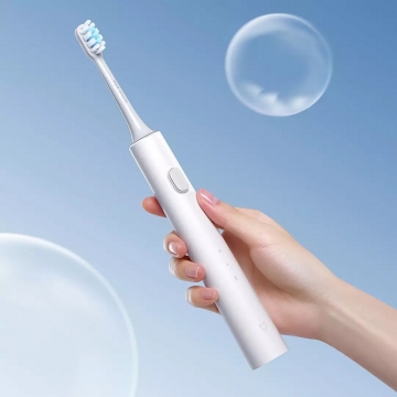 Електрична зубна щітка Xiaomi Mijia Sonic Electric Toothbrush T301, MES605, змінні чистячі насадки зі щетинками від компанії DuPont, мотор на магнітній підвісці: 31000 коливань щетинок за хвилину, 2 режими чищення, щітка запам'ятовує останній режим, рівень шуму 55 дБ, індукційнна зарядка від док-станції з USB-роз'ємом, час повної зарядки 4 години, одного заряда вистачає до 50 днів, вологозахист IPX8, світлова індикація режимів роботи та зарядки,Київ, Киев