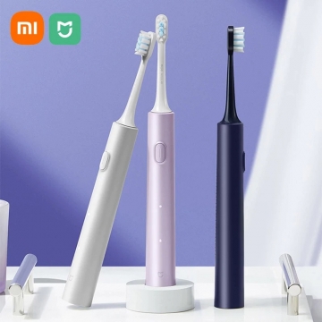 Електрична зубна щітка Xiaomi Mijia Sonic Electric Toothbrush T302, 4 змінні антибактеріальні насадки в комплекті, MES608, мотор на магнітній підвісці, 4 режими чищення, індукційнна зарядка від док-станції з USB-роз'ємом, час повної зарядки 4 години, одного заряда вистачає до 150 днів, вологозахист IPX8, світлова індикація режимів роботи та зарядки, Київ, Киев