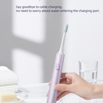 Електрична зубна щітка Xiaomi Mijia Sonic Electric Toothbrush T302, 4 змінні антибактеріальні насадки в комплекті, MES608, мотор на магнітній підвісці, 4 режими чищення, індукційнна зарядка від док-станції з USB-роз'ємом, час повної зарядки 4 години, одного заряда вистачає до 150 днів, вологозахист IPX8, світлова індикація режимів роботи та зарядки, Київ, Киев