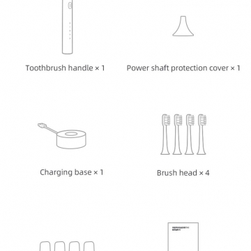 Електрична зубна щітка Xiaomi Mijia Sonic Electric Toothbrush T302, 4 змінні антибактеріальні насадки в комплекті, MES608, мотор на магнітній підвісці, 4 режими чищення, індукційнна зарядка від док-станції з USB-роз'ємом, час повної зарядки 4 години, одного заряда вистачає до 150 днів, вологозахист IPX8, світлова індикація режимів роботи та зарядки, Київ, Киев