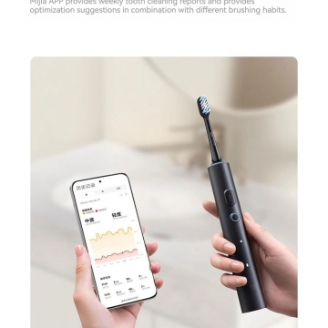 Електрична зубна щітка Xiaomi Mijia Sonic Electric Toothbrush T501 зі штучним інтелектом, MES607, безщітковий двигун на магнітній підвісці: 32000 коливань щетинок за хвилину, гасіння вібрації для зменшення напруження руки, система контролю процеса чищення за допомогою штучного інтелекту, працює з застосунком Mijia App (Mi Home), 30 сценаріїв чищення, 3 режими чищення, вологозахист IPX8, можна мити під струменем води, час повної зарядки 6,5 години, світлове кільце-індикатор, Київ, Киев