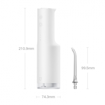 Електричний іригатор Xiaomi Mijia Electric Teeth Flosser F300, модель MEO703, об'єм резервуара для води: 240 мл, 3 насадки, іноваційна імпульсна парасолькова система подачі води, 2000 пульсацій водного струменя за хвилину, видаляє до 99,4% забруднень, система стабілізації тиску водного струменя за допомогою спеціального чіпа, 4 режими чищення, час повної зарядки 4 години, одного заряда вистачає до 115, вологозахист IPX7, світлова індикація, USB Type-C, Київ, Киев