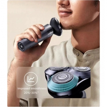 Характеристики електробритви Xiaomi MiJia Electric Shaver S302, змінний блок із трьох плаваючіх головок з магнітним кріпленням, покриття для покращеного ковзання, 2 режими гоління, вологозахист IPX7, можна мити під струменем води, система швидкого промивання, акумулятор 800 мА/г, час повної зарядки 1 година, до 90 хвилин роботи від одного заряда, LED дисплей, USB Type-C, Київ, Киев