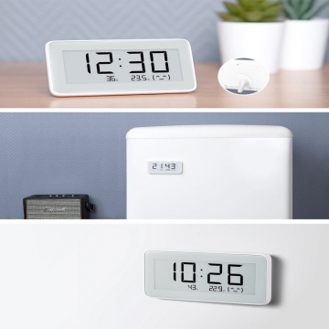 Профессиональный электронный термометр / гигрометр / часы Xiaomi Mijia Electronic Thermometer Pro, LYWSDO2MMC, электронные чернила (e-ink), мониторинг температуры и влажности воздуха в помещении, высокоточный чип определения времени (RTC) и швейцарские сенсоры измерения температуры и влажности (Sensirion), Bluetooth 4.0 BLE, работает с приложением Mijia App (Mi Home), можно включить в разные сценарии системы умного дома через Mijia Bluetooth Gateway, статистика температуры и влажности, CR2032, белый, Киев