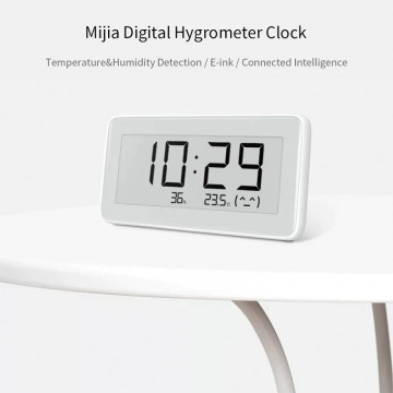 Профессиональный электронный термометр / гигрометр / часы Xiaomi Mijia Electronic Thermometer Pro, LYWSDO2MMC, электронные чернила (e-ink), мониторинг температуры и влажности воздуха в помещении, высокоточный чип определения времени (RTC) и швейцарские сенсоры измерения температуры и влажности (Sensirion), Bluetooth 4.0 BLE, работает с приложением Mijia App (Mi Home), можно включить в разные сценарии системы умного дома через Mijia Bluetooth Gateway, статистика температуры и влажности, CR2032, белый, Киев