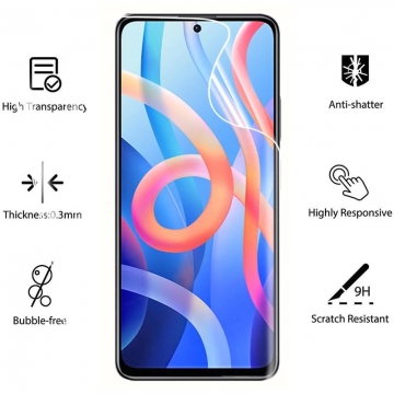 Гидрогелевая защитная плёнка для смартфона Xiaomi Poco M4 Pro 5G / Xiaomi Poco X3 GT / Xiaomi Redmi Note 11 (China) / Xiaomi Redmi Note 10 Pro 5G (China) (глянцевая или матовая), в комплект входят 2 плёнки, бронированная плёнка, полноэкранная плёнка (закрывает экран смартфона полностью), клеится к экрану смартфона всей поверхностью, клеится без использования жидкости, самовосстанавливающаяся плёнка, не влияет на чувствительность сенсора, не искажает цвета, олеофобное покрытие, Киев