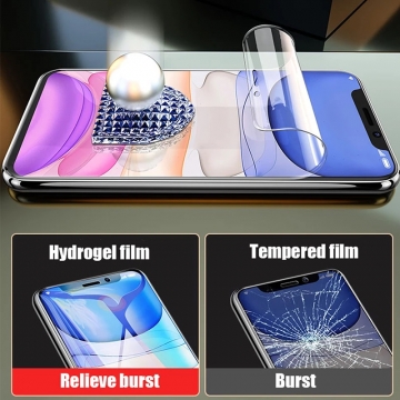 Гидрогелевая защитная плёнка для смартфона iPhone 11 Pro Max / iPhone XS Max, в комплект входят 2 плёнки, бронированная плёнка, полноэкранная плёнка (закрывает экран смартфона полностью), клеится к экрану смартфона всей поверхностью, клеится без использования жидкости, самовосстанавливающаяся плёнка, не влияет на чувствительность сенсора, не искажает цвета, олеофобное покрытие, пластиковый держатель для точного позиционирования плёнки на экране, шпатель для разглаживания плёнки, Киев