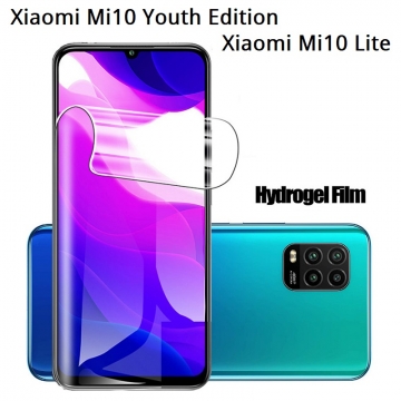 Гидрогелевая защитная плёнка для смартфона Xiaomi Mi10 Youth Edition 5G / Xiaomi Mi10 Lite 5G (глянцевая или матовая), в комплект входят 2 плёнки, бронированная плёнка, полноэкранная плёнка (закрывает экран смартфона полностью), клеится к экрану смартфона всей поверхностью, самовосстанавливающаяся плёнка, не влияет на чувствительность сенсора, не искажает цвета, олеофобное покрытие, пластиковый держатель для точного позиционирования плёнки на экране, шпатель для разглаживания плёнки, Киев