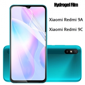 Гидрогелевая защитная плёнка для смартфона Xiaomi Redmi 9A / Xiaomi Redmi 9C, в комплект входят 2 плёнки, глянцевая плёнка, матовая плёнка, бронированная плёнка, полноэкранная плёнка (закрывает экран смартфона полностью), клеится к экрану смартфона всей поверхностью, клеится без использования жидкости, не влияет на чувствительность сенсора, не искажает цвета, олеофобное покрытие, пластиковый держатель для точного позиционирования плёнки на экране, шпатель для разглаживания плёнки, Киев