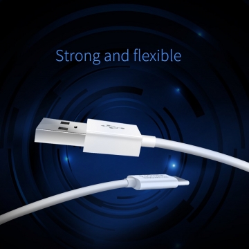 Кабель Nillkin 2018 (USB – USB Type-C), бескислородная медь и оплётка из термопластичного эластомера, ток зарядки: 5 V / 2,1 A, поддерживает быструю зарядку, длина кабеля: 1 м, белый, Киев