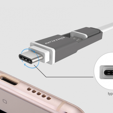 Кабель Nillkin Plus (USB – microUSB / USB Type-C), универсальный кабель «два в одном», который можно использовать для зарядки и передачи данных, плоский кабель, быстрая зарядка, бескислородная медь, 1,2 метра, Киев