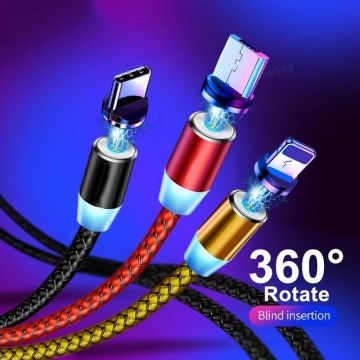 Магнітний кабель (USB – USB Type-C) з двома конекторами USB Type-C, підтримує зарядку і не підтримує передачу даних, в комплекті один кабель і 2 конектора USB Type-C, матеріал кабеля: луджена мідь, термопластичний еластомер і нейлонове обплетення високої щільності, роз’єми з алюмінієвого сплава, можливість використовувати знінні магнітні конектори MicroUSB, USB Type-C, Lightning, магнітний конектор обертається на 360°, світловий LED індикатор блакитного кольору, довжина кабеля: 1 м, червоний, Київ, Киев