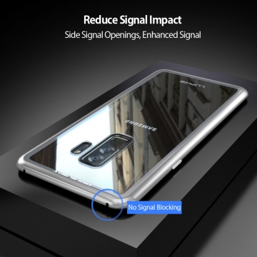 Магнитный чехол Luphie с задней стеклянной панелью для смартфона Samsung Galaxy S9, рама из магналия, сплав алюминия и магния, задняя панель из закалённого стекла, бронированное стекло, соединяются магнитами, 9H, не влияет на качество приёма / передачи сигнала, не мешает беспроводной зарядке, чёрный, серебряный, Киев
