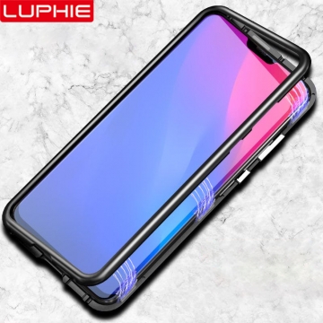 Магнитный чехол Luphie с задней стеклянной панелью для смартфона Xiaomi Mi8, рама из магналия, сплав алюминия и магния, задняя панель из закалённого стекла, бронированное стекло, соединяются магнитами, 9H, не влияет на качество приёма / передачи сигнала, не мешает беспроводной зарядке, чёрный, серебряный, Киев