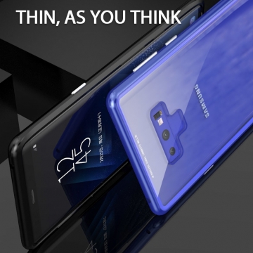 Магнитный чехол Luphie с задней стеклянной панелью для смартфона Samsung Galaxy Note 9, противоударный бампер, рама из магналия, сплав алюминия и магния, задняя панель из закалённого стекла, бронированное стекло, соединяются магнитами, 9H, не влияет на качество приёма / передачи сигнала, не мешает беспроводной зарядке, чёрный, серебряный, голубой, фиолетовый, Киев