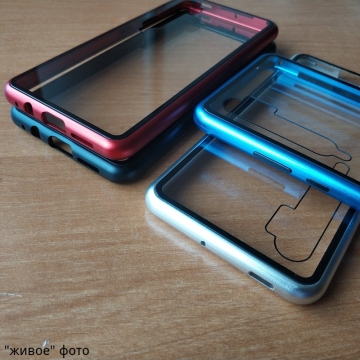 Магнитный чехол Luphie с задней стеклянной панелью для смартфона Xiaomi Mi Note 10 / Xiaomi Mi CC9 Pro, противоударный бампер, рама из магналия, сплав алюминия и магния, задняя панель из закалённого стекла, бронированное стекло, соединяются магнитами, 9H, не влияет на качество приёма / передачи сигнала, не мешает беспроводной зарядке, чёрный, синий, красный, серебряный, Киев
