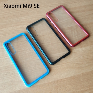 Магнитный чехол Luphie с задней стеклянной панелью для смартфона Xiaomi Mi9 SE, противоударный бампер, рама из магналия, сплав алюминия и магния, задняя панель из закалённого стекла, бронированное стекло, соединяются магнитами, 9H, не влияет на качество приёма / передачи сигнала, не мешает беспроводной зарядке, чёрный, синий, красный, Киев
