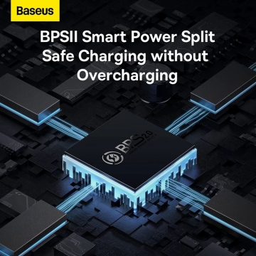 Мережевий зарядний пристрій Baseus GaN 5 Pro Quick Charger 65 Вт (USB Type-C + USB Type-C + USB) + кабель 100 Вт, для зарядки ноутбуків, CCGAN65E5, поддержка одновременной зарядки трёх устройств, Qualcomm Quick Charge 4+, Quick Charge 3.0, USB Power Delivery 3.0, PPS, SCP, FCP, AFC, APPLE 2.4A, PE+, смарт-чип Baseus Power Split II, охлаждение Baseus Cooling Technology, 6-уровневая защита, кабель Baseus 100 Вт, Київ, Киев