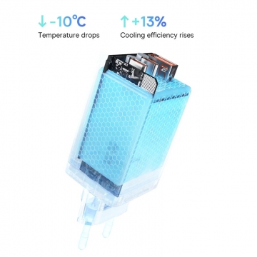 Мережевий зарядний пристрій Baseus GaN 5 Pro Quick Charger 65 Вт (USB Type-C + USB Type-C + USB) + кабель 100 Вт, для зарядки ноутбуків, CCGAN65E5, поддержка одновременной зарядки трёх устройств, Qualcomm Quick Charge 4+, Quick Charge 3.0, USB Power Delivery 3.0, PPS, SCP, FCP, AFC, APPLE 2.4A, PE+, смарт-чип Baseus Power Split II, охлаждение Baseus Cooling Technology, 6-уровневая защита, кабель Baseus 100 Вт, Київ, Киев