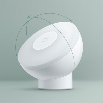 Нічник із датчиком руху Xiaomi Mijia Night Light 2, MJYD02YL, ABS пластик + полікарбонат, магнітне кріплення лампи до підставки, датчики руху і освітлення, обертання лампи на 360°, автоматичне відключенея через 15 секунд за відсутності руху, 2 рівня яскравості 3 лм і 25 лм, 2800 K (тепле світло), мерехтіння відсутнє, Київ, Киев