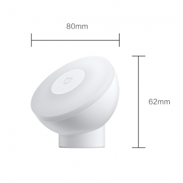 Ночник с датчиком движения Xiaomi Mijia Night Light 2 (Bluetooth Version), MJYD02YL-A, ABS пластик, магнитное крепление лампы к подставке, вращение лампы на 360°, датчики движения (инфракрасный сенсор) и освещённости, автоматическое выключение через 15 секунд при отсутствии движения, умный дом, Mijia App, Android 4.4 и выше и iOS 9.0 и выше, плавная регулировка уровня яркости в приложении от 2,5 лм до 25 лм, 2800 K тёплый свет, время автономной работы до 17 месяцев, белый, Киев