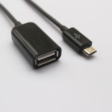 OTG кабель USB – microUSB, для подключения периферийных устройств к смартфонам и планшетам с коннектором microUSB, поддерживающим функцию OTG (флешек, внешних жёстких дисков, клавиатур, мышей и т.п.), USB (мама), microUSB (папа), чёрный, Киев