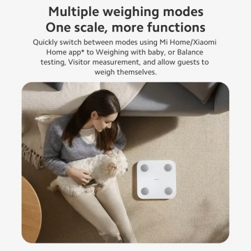 Характеристики розумних вагів Xiaomi Mijia Body Fat Scale S400, модель MJTZC01YM, загартоване скло, ABS пластик, 4 круглих електрода з нержавіючої сталі на поверхні, діапазон вимірювання ваги 100 г – 150 кг, керування Mi Home, вимірюють 25 показників (на основі зважування та двочастотного біоімпедансного аналіза), режим зважування малюка або хатньої тварини, легкі об’єкти від 100 г, контроль балансу тіла, гостьовий режим, параметри 36 людей, дисплей, bluetooth 5.0, Київ, Киев