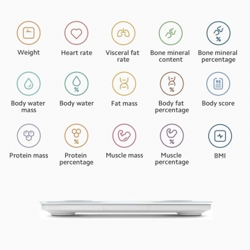 Характеристики розумних вагів Xiaomi Mijia Body Fat Scale S400, модель MJTZC01YM, загартоване скло, ABS пластик, 4 круглих електрода з нержавіючої сталі на поверхні, діапазон вимірювання ваги 100 г – 150 кг, керування Mi Home, вимірюють 25 показників (на основі зважування та двочастотного біоімпедансного аналіза), режим зважування малюка або хатньої тварини, легкі об’єкти від 100 г, контроль балансу тіла, гостьовий режим, параметри 36 людей, дисплей, bluetooth 5.0, Київ, Киев