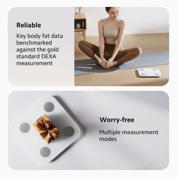 Характеристики розумних вагів Xiaomi Mijia Body Fat Scale S400, модель MJTZC01YM, загартоване скло, ABS пластик, 4 круглих електрода з нержавіючої сталі на поверхні, діапазон вимірювання ваги 100 г – 150 кг, керування Mi Home, вимірюють 25 показників (на основі зважування та двочастотного біоімпедансного аналіза), режим зважування малюка або хатньої тварини, легкі об’єкти від 100 г, контроль балансу тіла, гостьовий режим, параметри 36 людей, дисплей, bluetooth 5.0, Київ, Киев