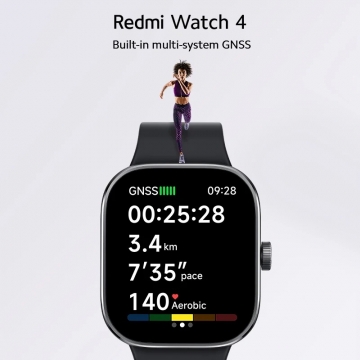 Смарт-годинник Xiaomi Redmi Watch 4 (Global Version), модель M2315W1, екран 1,97'' AMOLED, частота оновлення 60 Гц, LTPS 5 Гц, яскравість 600 nit, Always-On Display, крокомір, 150+ споривних режимів, 200+ циферблатів, моніторінг серцевого ритму, моніторінг рівня кисню в крові, моніторінг фаз і якості сну, будильник, Bluetooth-дзвінки, Bluetooth 5.3, динамік, GNSS (GPS, GLONASS, BeiDou, Galileo, QZSS), Mi Fitness, захист від води 5 АТМ, акумулятор 470 мА/г (до 20 днів від одного заряда), HyperOS, Київ, Киев